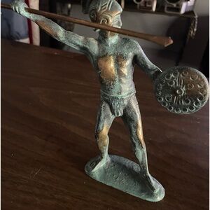Leonidas Handmade Greek Bronze Statue 7x6.5” perfect condition